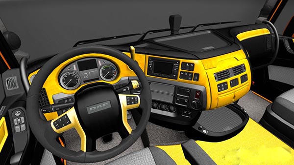 DAF XF Euro 6 Yellow Black Interior