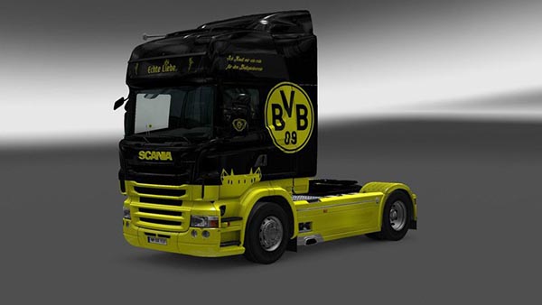 Scania RJL Borussia Dortmund Interior + Skin V 1.24