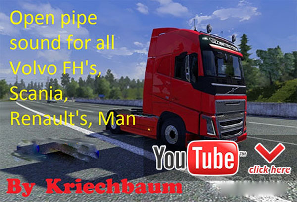 All Volvo FH, Scania, Renault, Man open pipe sound