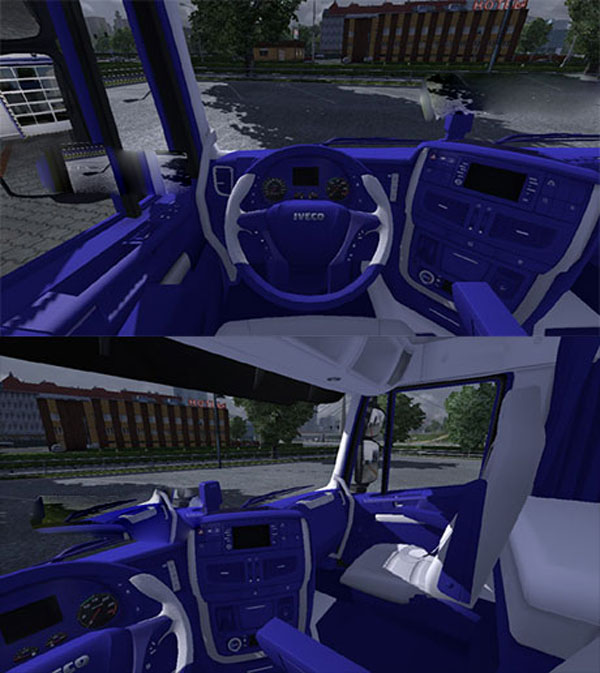 IVECO Hiway blue white interior