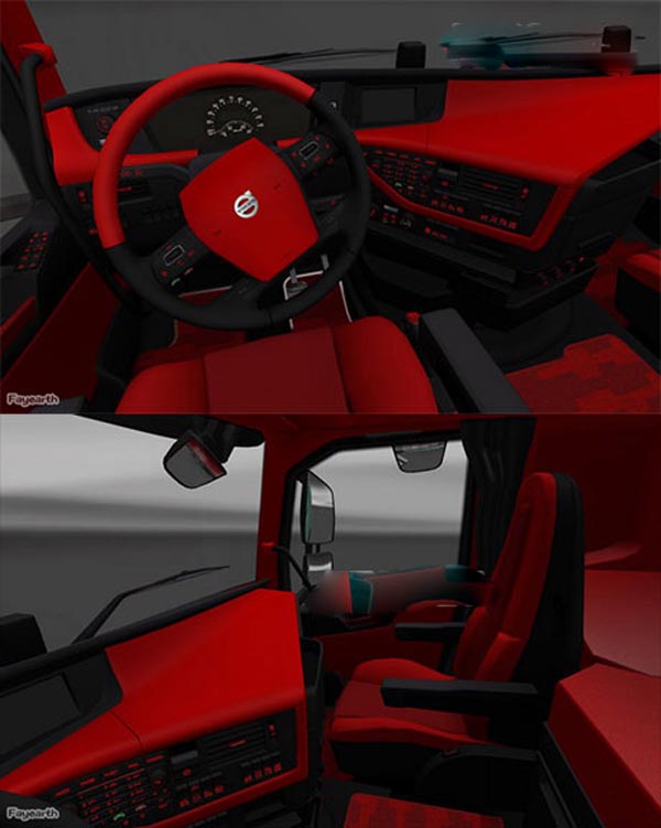 Volvo FH16 Red Black Interior