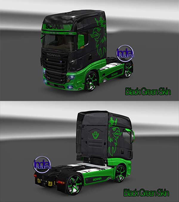 Scania R700 Black Green Skin