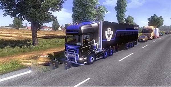 V8 Scania & trailer skin