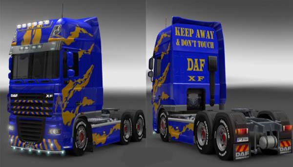 DAF XF Blue Yellow Skin 