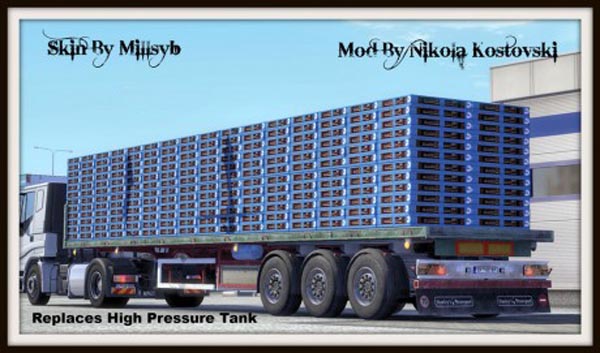 Blue Wooden Pallet Trailer Skin