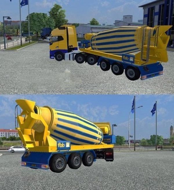 Concrete mixer trailer