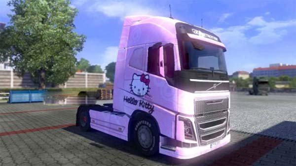 Volvo FH 2012 Hello Kitty pink skin