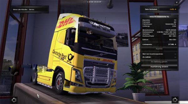 Volvo FH16 2012 DHL Skin 