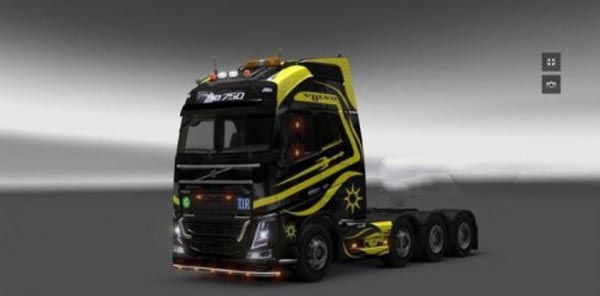 Volvo FH16 6×8 Black Yellow