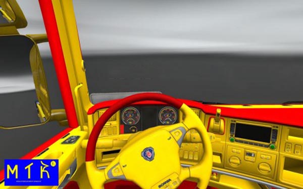 Scania Red & Yellow Interior