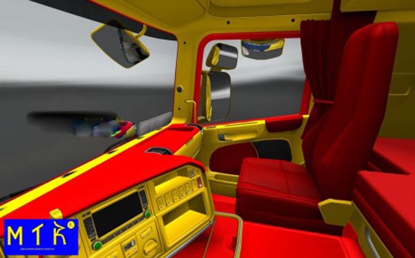 Scania Red & Yellow Interior