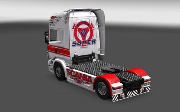 Scania R red white Skin