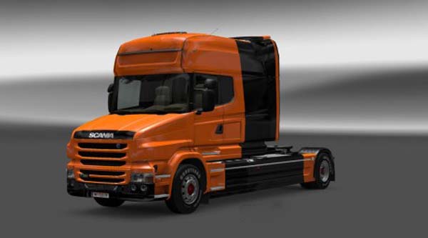 Scania T Black Orange Skin