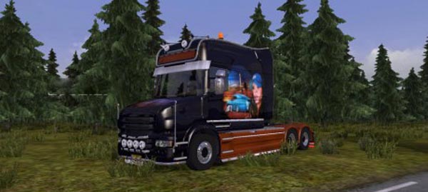 Scania T Woman and Car Skin 