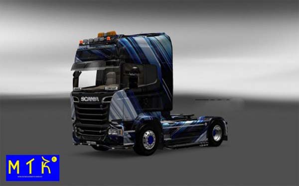 Skin Scania Streamline Blue Stripes 