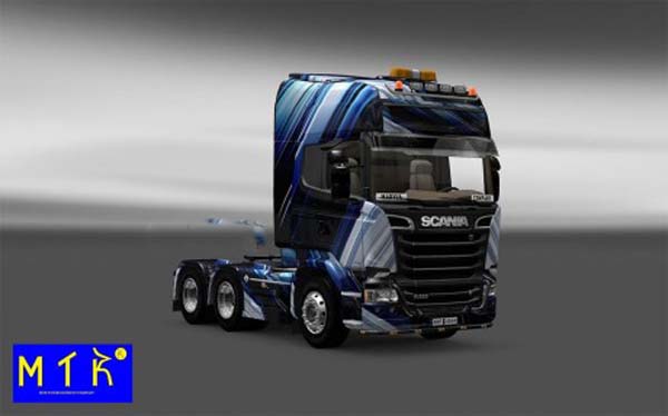 Skin Scania Streamline Blue Stripes 