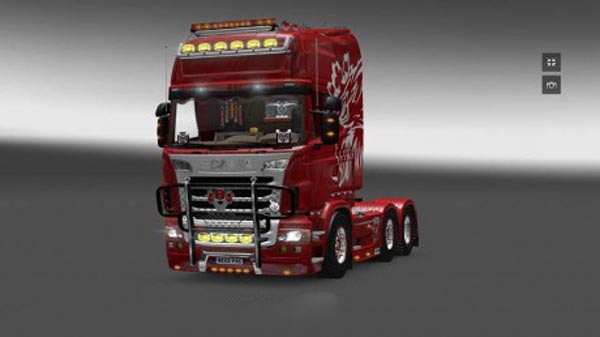 V8K Blaine Scania Bullbar v 2.0 + Nog Harder Logo 