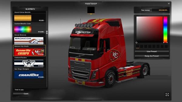 AFC West – 4 skins for all trucks 