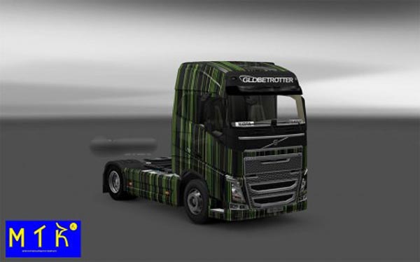 Skin Volvo FH 2012 Green Stripes 