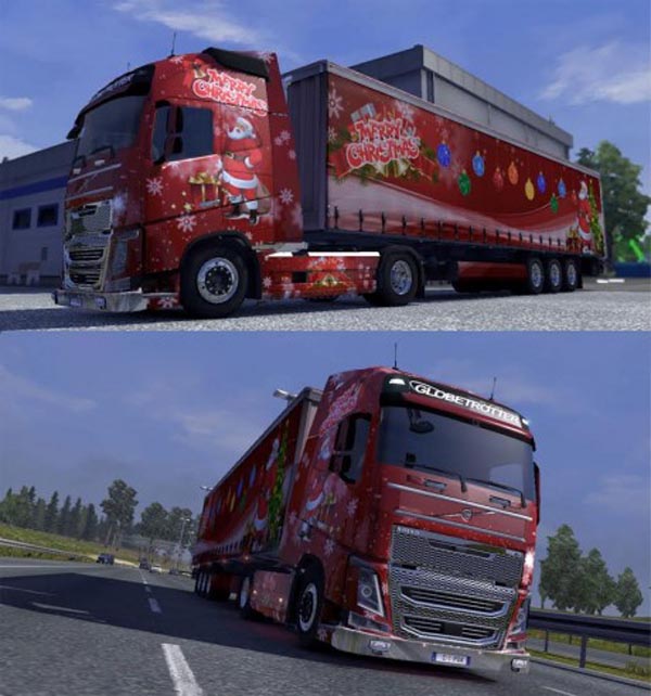 Chrismast Skin for Volvo FH16 2012 & Trailer