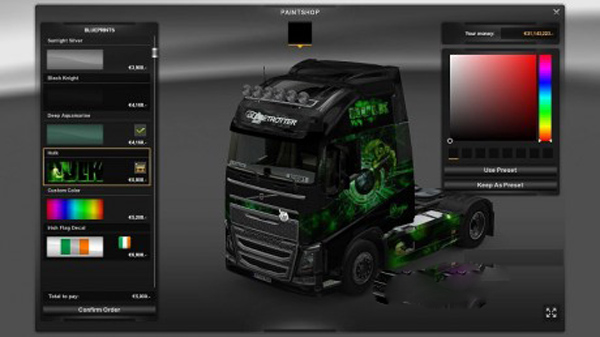 Hulk Volvo 2012 skin + trailer