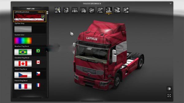 Renault premium LATVIA flag skin