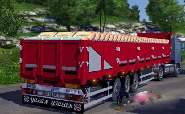 Trailer with construction materials
