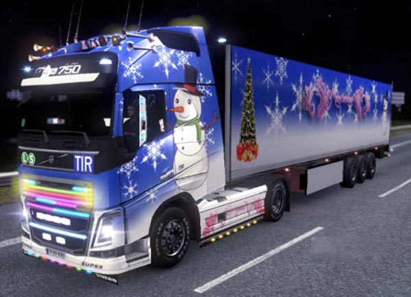 Volvo FH 2012 + KRONE Coolliner Christmas Skin