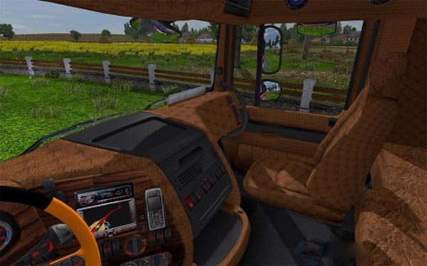 Wood Leather and Carbon Interior for DAF XF