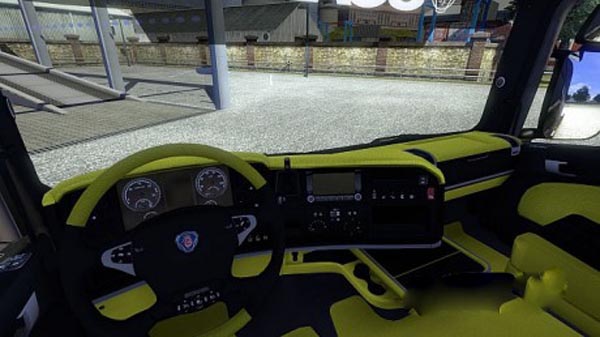 Scania interior black yellow