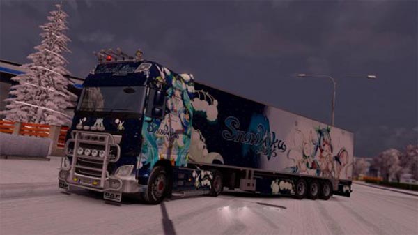 Snow Miku 2015 For DAF XF Euro 6 Skin Pack