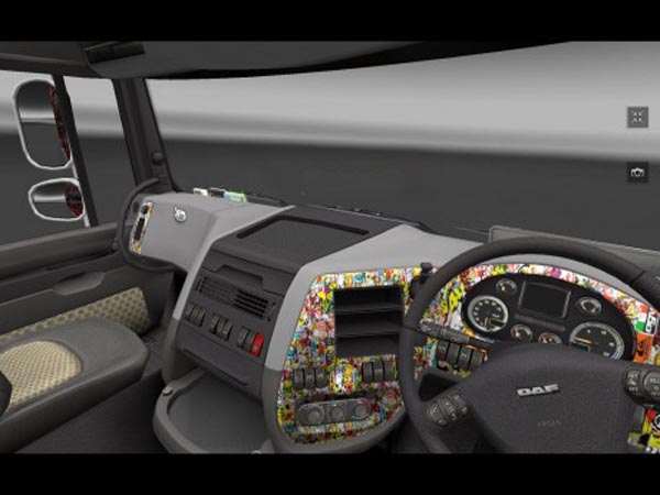 DAF XF 105 interior sticker bomb interior