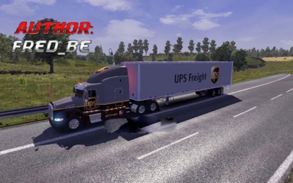 Peterbilt 386 UPS Skin + Trailer