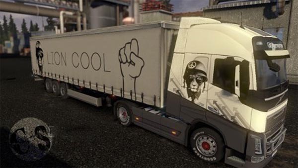 Volvo FH 2012 Lion Cool Skin + Trailer Standalone