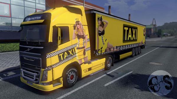 Volvo FH 2012 Sexy Taxi Skin + Trailer Standalone