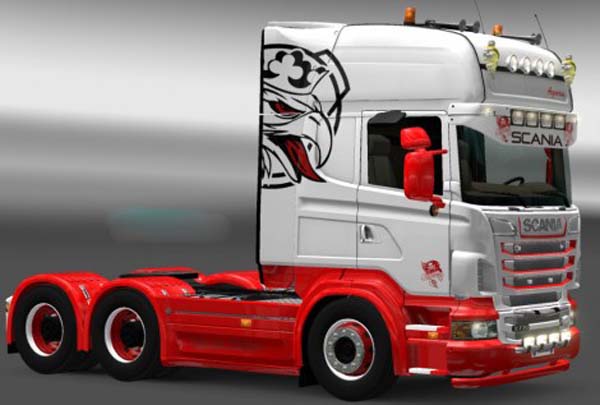 Scania Red White Skin