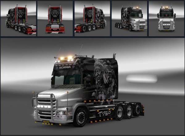 Scania T Indian Black Skin