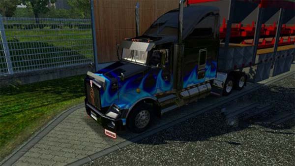 Kenworth T800 blue flame skin