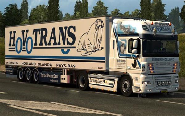 Skin-pack Hovotrans Barking Dogs for DAF XF 50keda and trailer Chereau