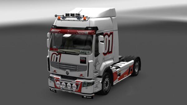 Renault Premium Racing white Skin