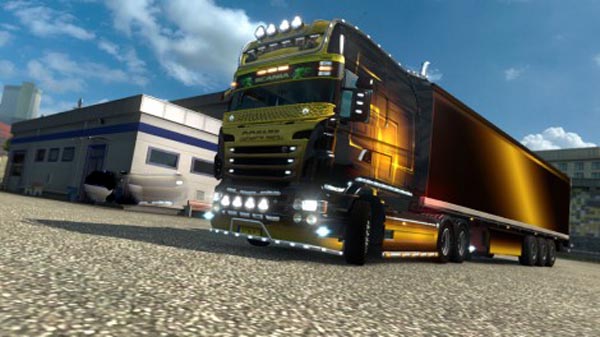 Skin Gold maniac for RJL Scania EXC LONGLINE + trailer