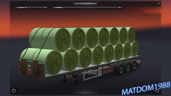 Trailer Roundbales Grass V3