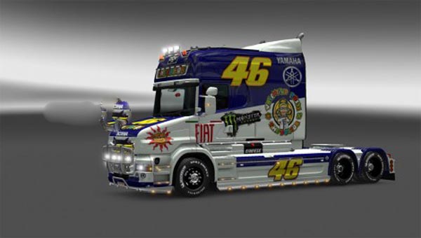 Valentino Rossi skin for Scania T-cab