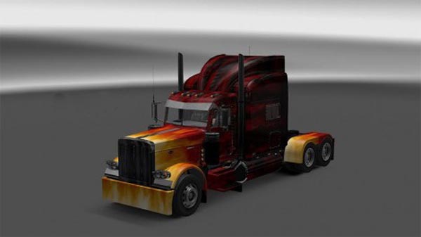 Fire airbrush skin for Peterbilt 389