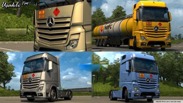 Mercedes Actros MP4 2014 ADR Plates Skin