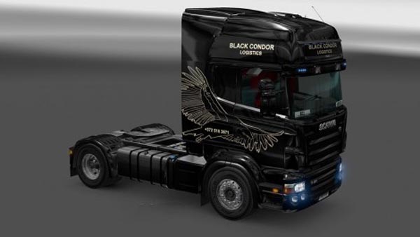 Scania RJL Black Condor Logistics Skin