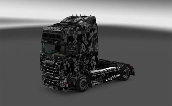 Scania RJL White Flowers Skin