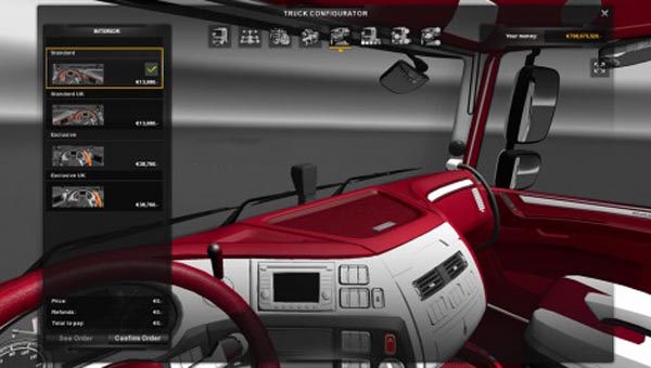 DAF XF Euro 6 Red and White Interior