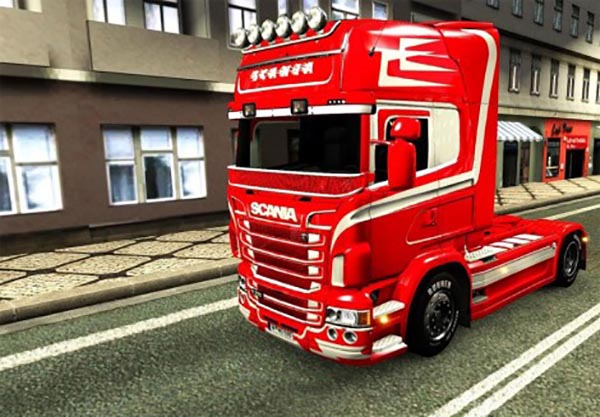 Orange and White skin for Scania RJL