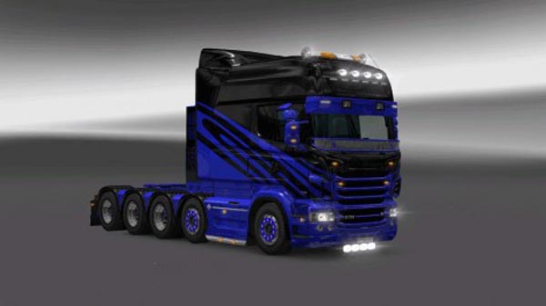 Scania R and Streamline Long RJL Black n Blue Skin